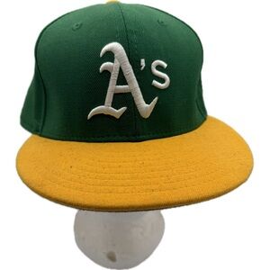 Green and Yellow Oakland A's Athletics New Era Cooperstown Baseball Cap